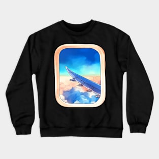 Sunset Airplane Window  View Quotes Crewneck Sweatshirt